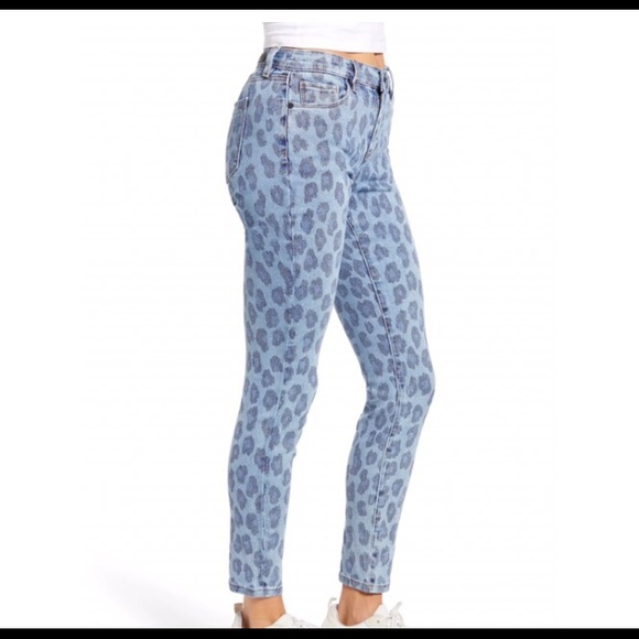 New BLANCNYC blue leopard skinny ankle jean 26 4 S - Picture 11 of 12
